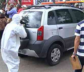 Carro com o corpo de Daniel ficou quatro dias em via pblica sem ser notado(foto: Reproduo/ TV Alterosa)