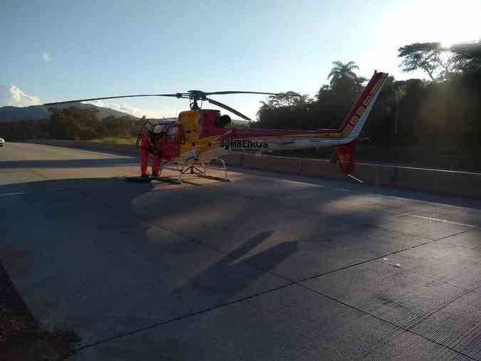 Fato aconteceu na tarde deste domingo (19). Corpo de Bombeiros precisou transportar vtima de helicptero para o Hospital de Pronto-Socorro Joo XXIIIReproduo/CBMMG