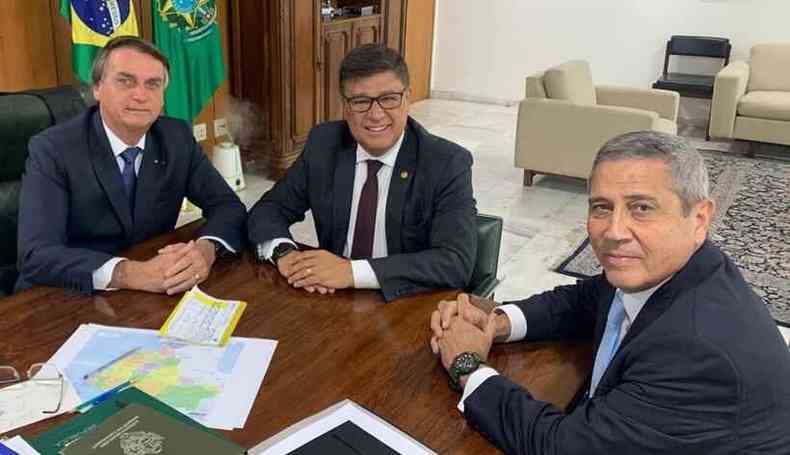 Carlos Viana, Jair Bolsonaro e Braga Netto