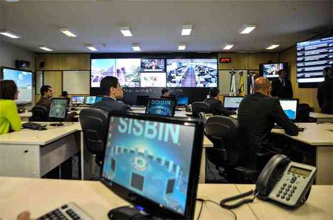 A Abin apresentou  imprensa a sala de controle onde sero monitoradas todas as aes dos manifestantes(foto: Elza Fiuza/ABR Brasilia )