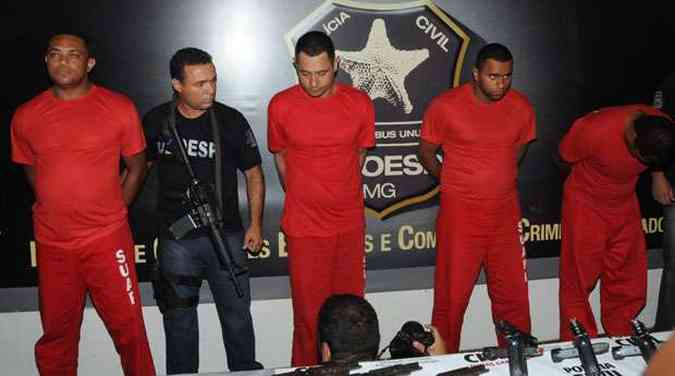 Da esquerda para a direita esto os presos: Marcos, Wanderley, Arthur e Washington(foto: Paulo Filgueiras/EM DA Press)