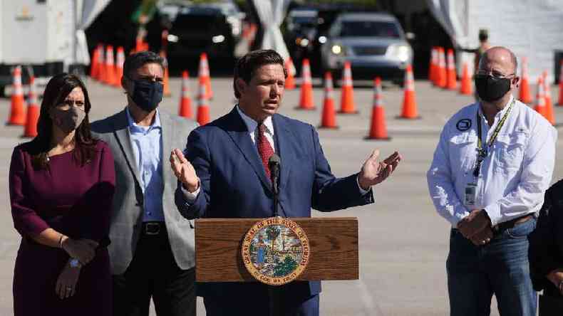 'O que no queremos so turistas, estrangeiros', disse o governador da Flrida Ron DeSantis(foto: Getty Images)