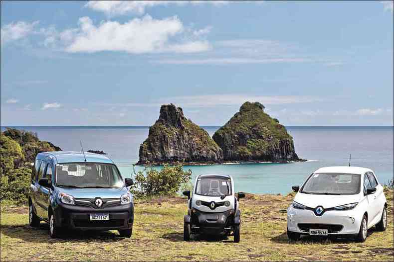 Entre os modelos cedidos esto o Renault Kangoo Z.E, Twizy e Zoe(foto: renault/Divulgao)