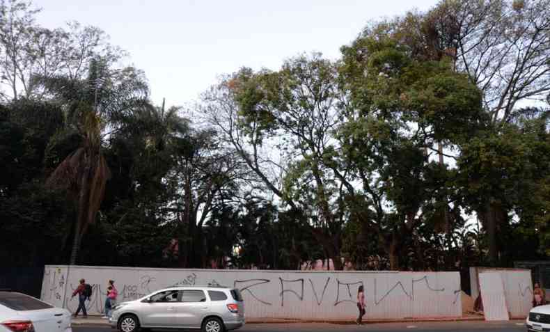 Tapume no centro