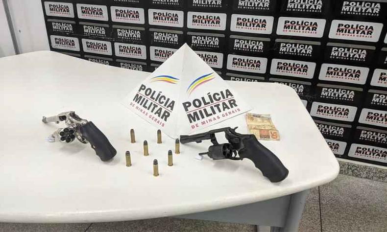 Armas aprendidas com suspeitos em Sete Lagoas