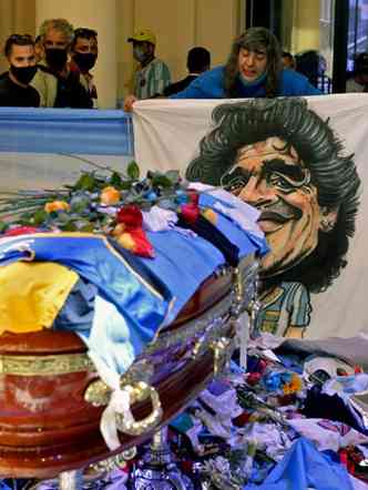 Velrio de Maradona levou mais de 1 milho de pessoas  Casa Rosada(foto: Presidncia da Argentina/AFP)