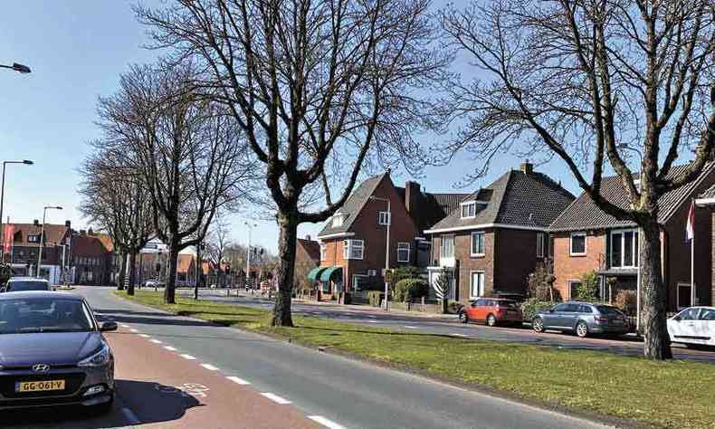 Avenida principal de Enschede, perto da fronteira entre Holanda e Alemanha, completamente vazia. Prazos do isolamento social foram estendidos na Holanda(foto: Luciana Bonino/Arquivo pessoal)