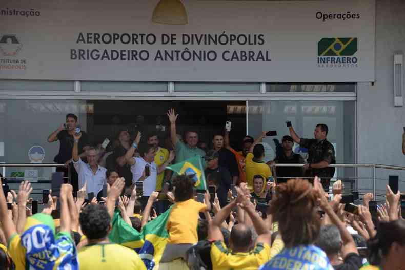 Jair Bolsonaro (PL), presidente da Repblica e candidato  reeleio, durante discurso em Divinpolis, no Centro-Oeste de Minas
