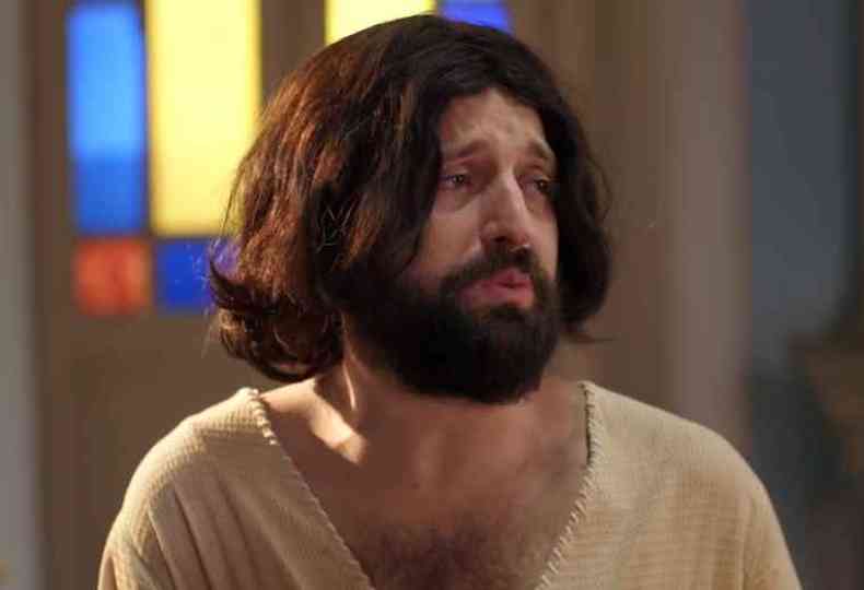 Ator Gregrio Duvivier interpretando Jesus em um vdeo do Porta dos Fundos(foto: Reproduo/Youtube)
