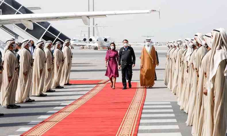 Michelle Bolsonaro e Jair Bolsonaro em Dubai