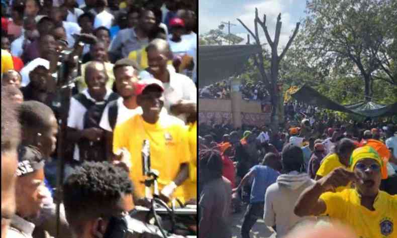 Haitianos celebraram vitria brasileira contra Sua