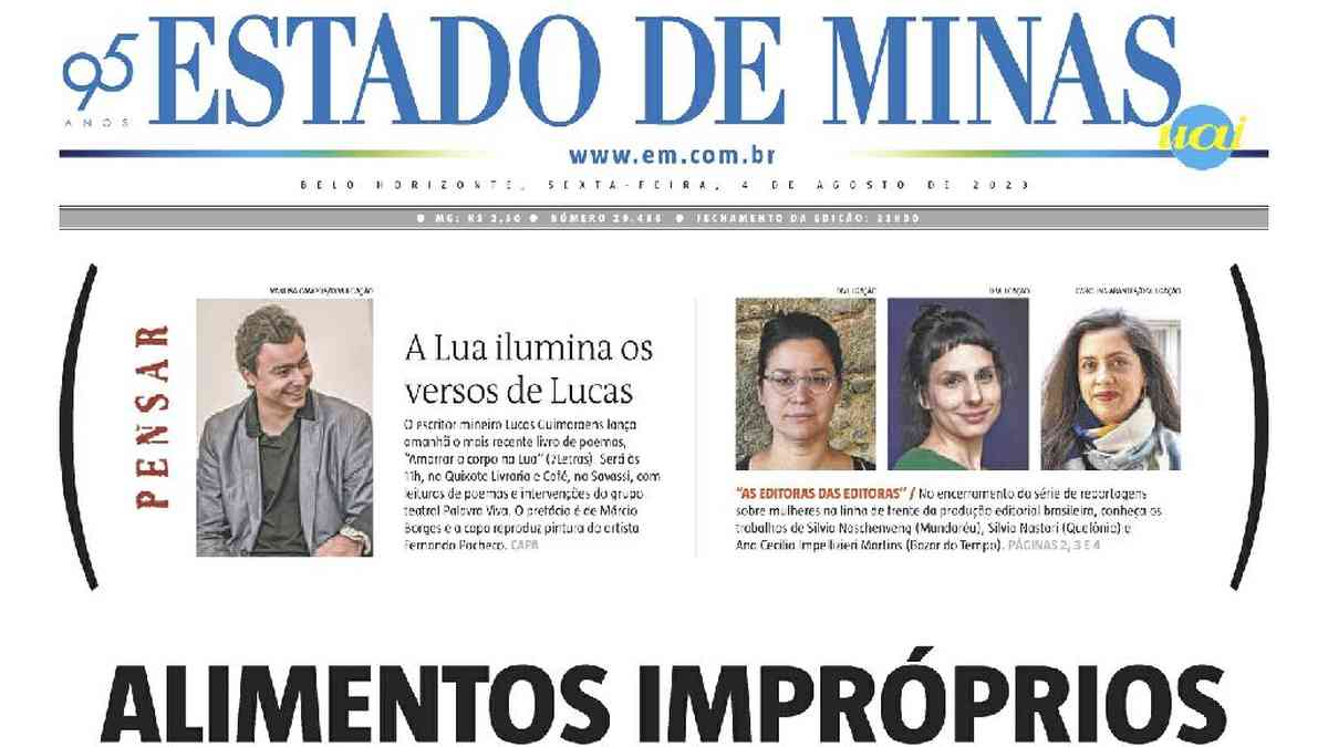 Confira a Capa do Jornal Estado de Minas do dia 10/08/2023