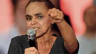 Marina Silva discursa durante o lanamento do seu partido (foto: AFP Photo/Pedro Ladeira)