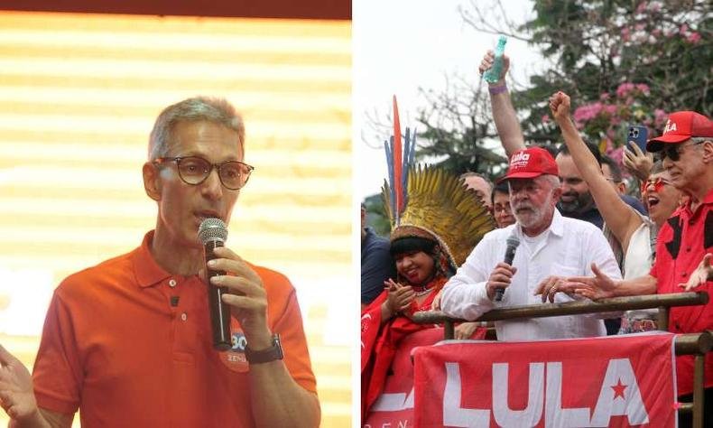 Montagem: Zema x Lula