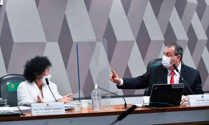 Omar Aziz criticou Bolsonaro indiretamente aps pergunta para Nise Yamaguchi(foto: Leopoldo Silva/Agncia Senado)