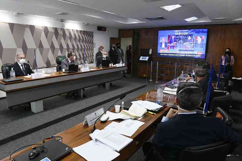 CPI ouviu pela segunda vez o ministro da Sade, Marcelo Queiroga(foto: Jefferson Rudy/Agncia Senado)