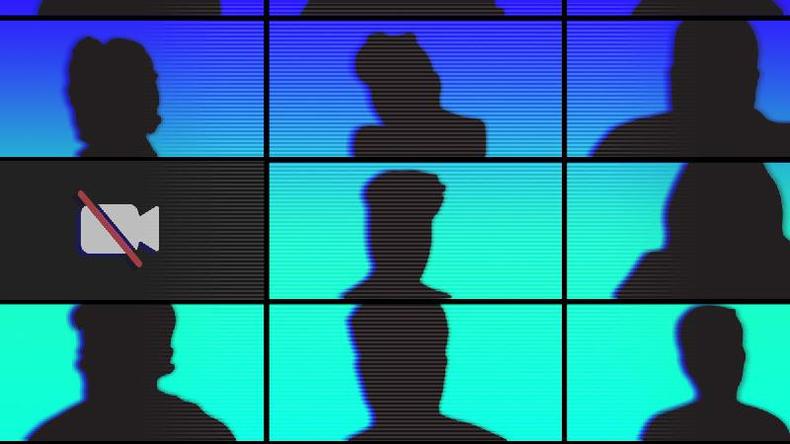 Ilustrao de imagens sem rosto durante video-chamada